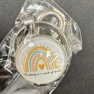 Rainbow Keychain with Heart Design Teaching is a work of heart keychain new